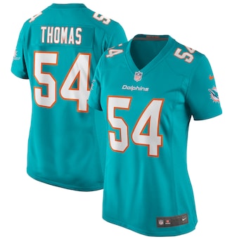 womens nike zach thomas aqua miami dolphins game retired pla